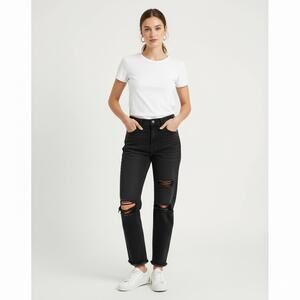 Lee Women Black Jeans Sz 6P Moms Jeans Pre Owned Vtg